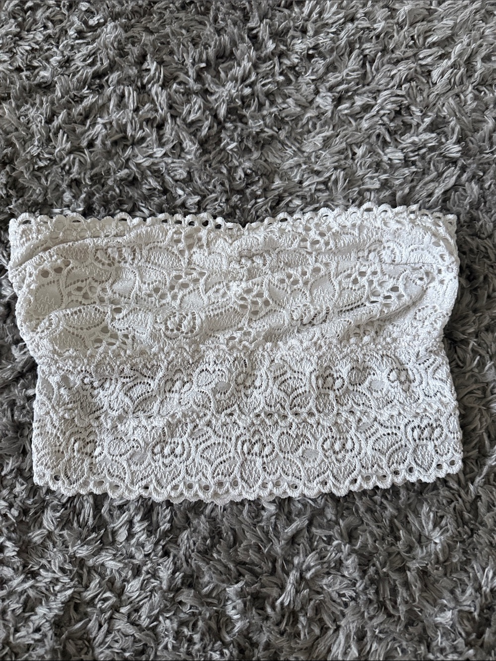 Aerie White Lace Bandeau Top